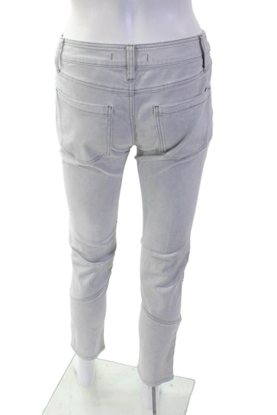 Free People Womens Cropped Ankle Pants Gray Button Fly Size 0