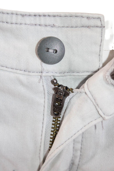 Free People Womens Cropped Ankle Pants Gray Button Fly Size 0