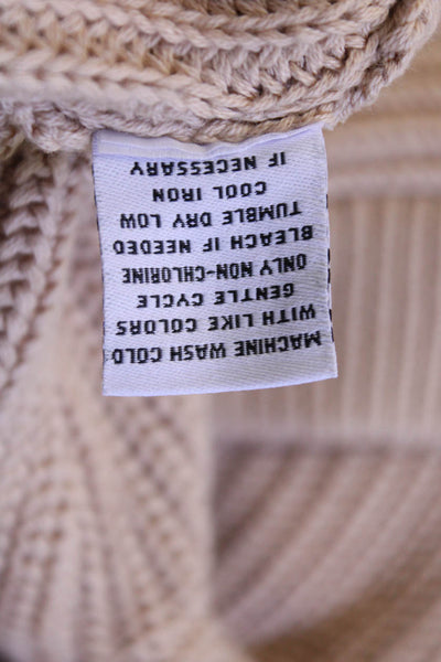 525 Womens Pullover Sweater Beige Crew Neck Cotton Long Sleeve Size S