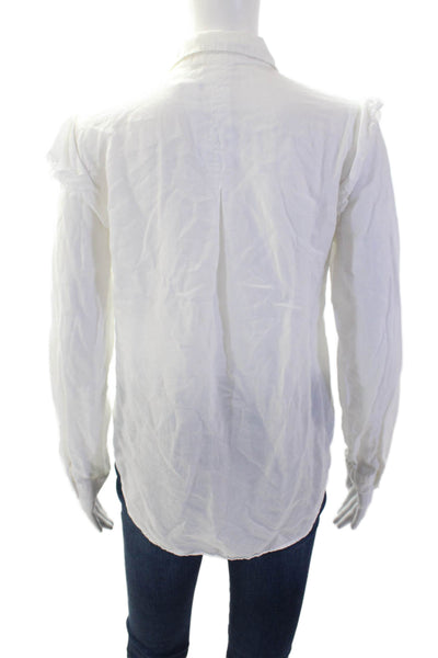 Cloth & Stone Womens White Collared Button-Up Blouse Long Sleeve Size XS