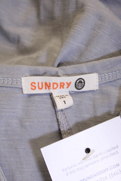 Sundry Women Gray Tank Sundress High Neck Knee Length Cotton Spandex Size 1