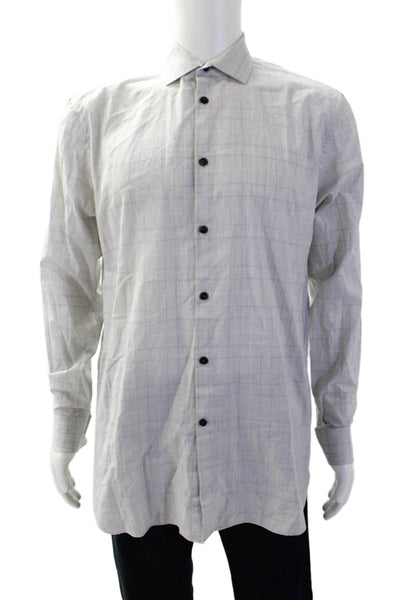 John Varvatos Star USA Mens Striped Long Sleeve Button-Down Shirt Gray Size M