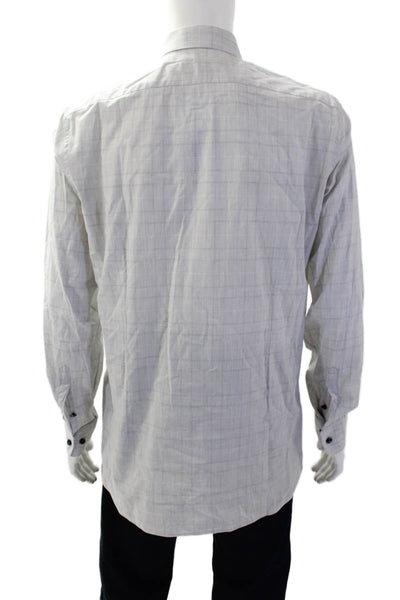 John Varvatos Star USA Mens Striped Long Sleeve Button-Down Shirt Gray Size M