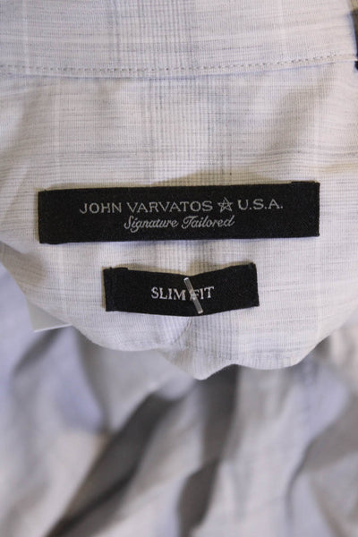 John Varvatos Star USA Mens Striped Long Sleeve Button-Down Shirt Gray Size M