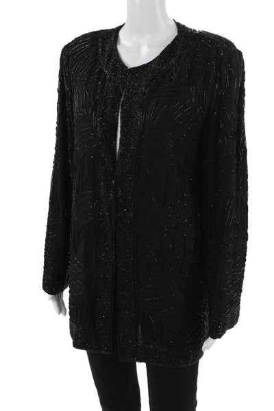 Brilliante Women Black Cotton-Blend Jacket Size XL