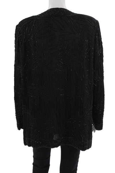 Brilliante Women Black Cotton-Blend Jacket Size XL
