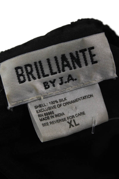 Brilliante Women Black Cotton-Blend Jacket Size XL
