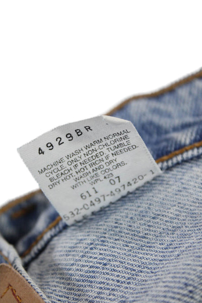 Levis Unisex Tapered Jeans Light Blue High Rise 100% Cotton Inseam 30 Size 18