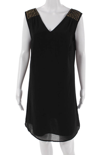 Vero Moda Women Black Shift Dress Sleeveless V-Neck Size L