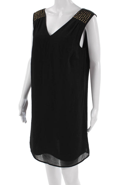 Vero Moda Women Black Shift Dress Sleeveless V-Neck Size L