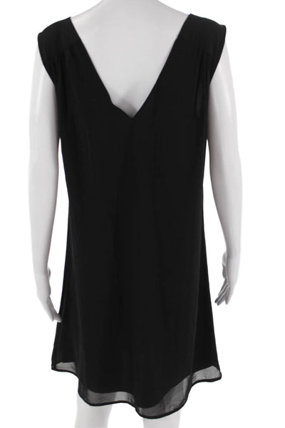 Vero Moda Women Black Shift Dress Sleeveless V-Neck Size L
