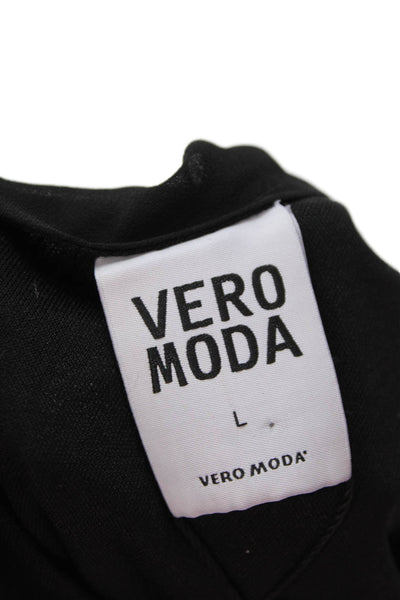Vero Moda Women Black Shift Dress Sleeveless V-Neck Size L