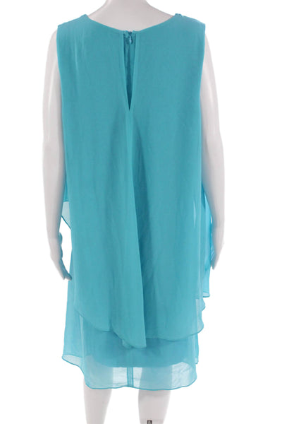 Soft Surroundings Women Shift Tank Dress Light Blue Polyester Size L