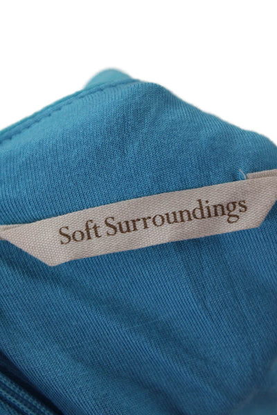 Soft Surroundings Women Shift Tank Dress Light Blue Polyester Size L