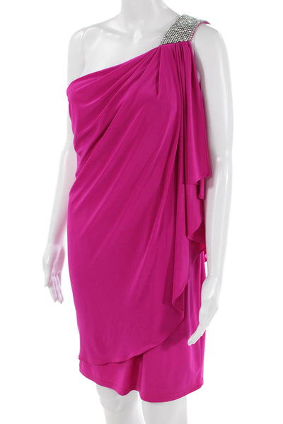 Cache, Womens Sheath Dress Pink Sleeveless Hook & Eye Size 10