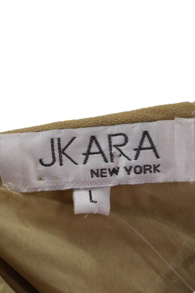 Jkara, Womens Beige V-Neck 3/4 Sleeve Classic Blouse Size L