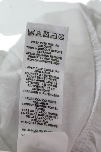 Asos Women Collared Viscose Button-Up Blouse 3/4 Sleeve White Size 8 Petite