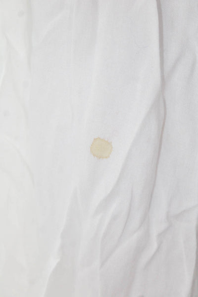 Maeve Anthropologie Womens Cropped Blouse White 3/4 Sleeve Viscose Size One
