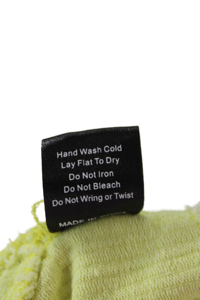 Pol Women Yellow Cotton Long Sleeve Solid Collared Jacket Size L