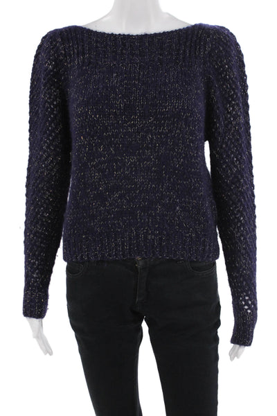 Love Shack Fancy Unisex Dark Blue Pullover Sweater Round Neck Size XS