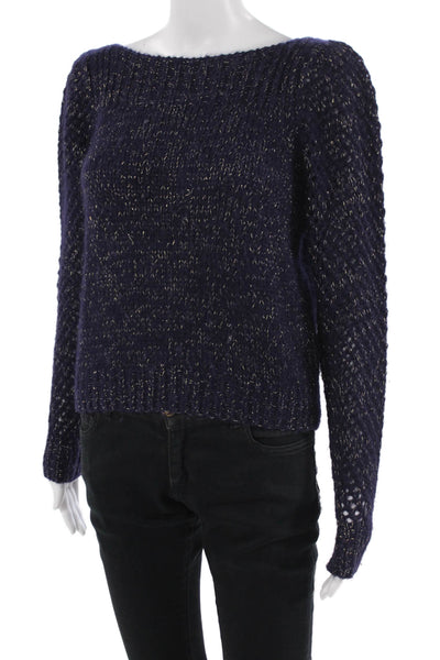 Love Shack Fancy Unisex Dark Blue Pullover Sweater Round Neck Size XS