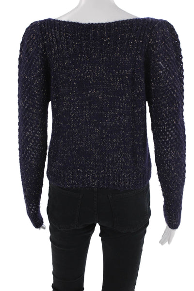 Love Shack Fancy Unisex Dark Blue Pullover Sweater Round Neck Size XS