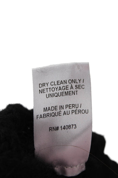Love Shack Fancy Womens Cardigan Fair Isle Black Baby Alpaca Crew Neck Size M