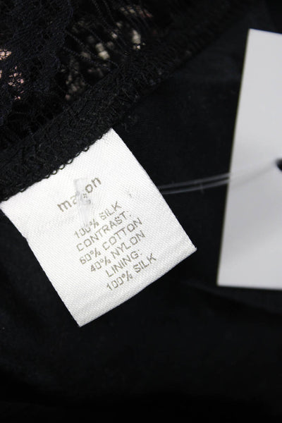 Mason Women Camisole Black Silk V-Neck Sleeveless Bohemian Size 0