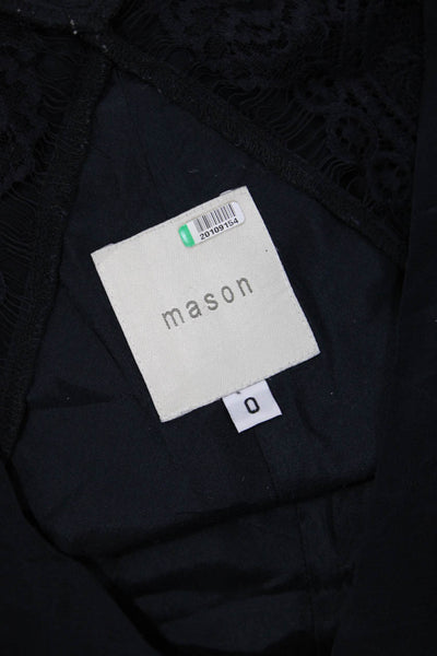 Mason Women Camisole Black Silk V-Neck Sleeveless Bohemian Size 0
