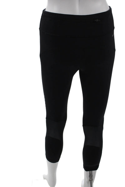 Nike Women Ankle Cropped Black Polyester Blend Sports Leggings Size XS