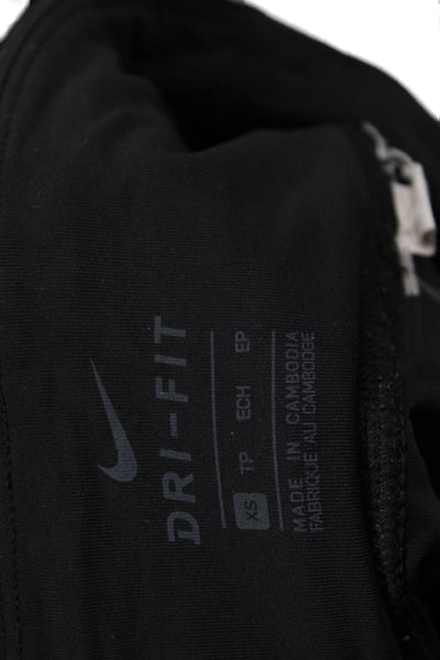 Nike Women Ankle Cropped Black Polyester Blend Sports Leggings Size XS