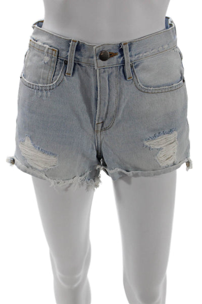 Frame Denim Unisex Light Blue Cotton Beach Shorts Size 23