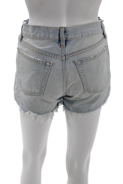 Frame Denim Unisex Light Blue Cotton Beach Shorts Size 23