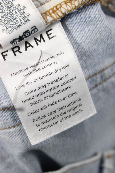 Frame Denim Unisex Light Blue Cotton Beach Shorts Size 23