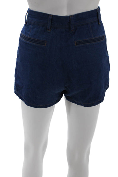 Rag & Bone Unisex Dark Blue 100% Cotton 90s Solid Button Shorts Size 00