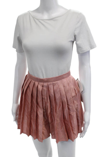 Keepsake Unisex Bohemian Pink Solid Zip Shorts 100% Polyester Size XS