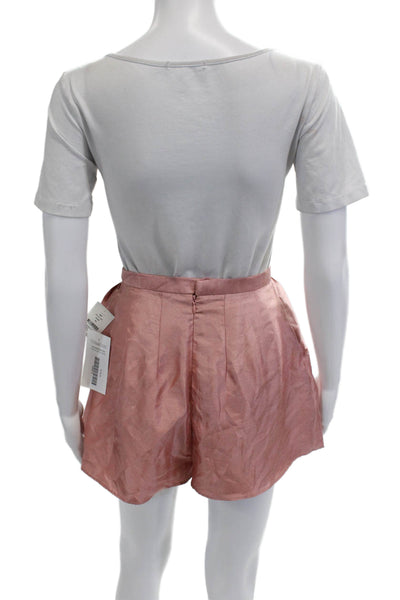 Keepsake Unisex Bohemian Pink Solid Zip Shorts 100% Polyester Size XS
