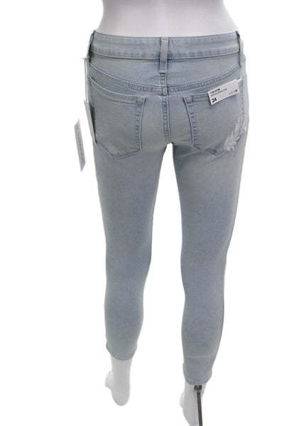 Joe's Collection Womens Skinny Cropped Ankle Light Blue Floral Jeans Size 24
