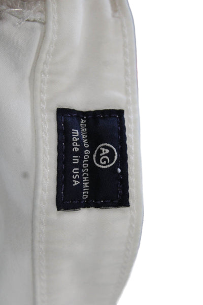 AG Adriano Goldschmied Women Ankle Skinny Jeans White Button Size 25