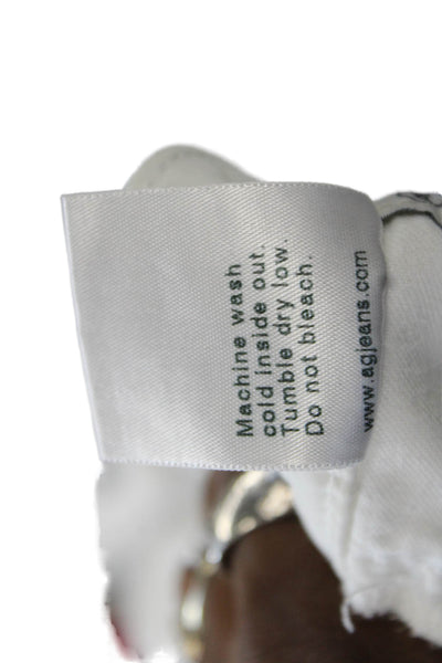 AG Adriano Goldschmied Women Ankle Skinny Jeans White Button Size 25