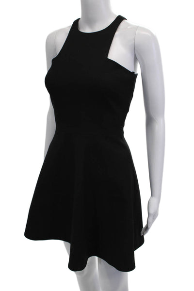 Elizabeth and James Women Petite A-Line Dress Black High Neck Sleeveless Size 0