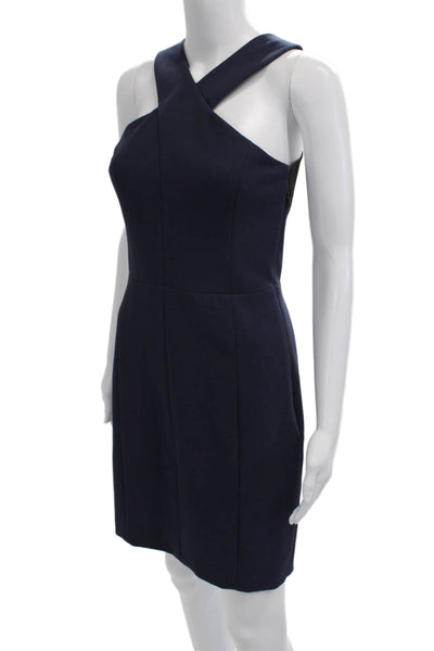 Elizabeth & James Women Sheath Dress Dark Blue Sleeveless Zip Knee Size 4