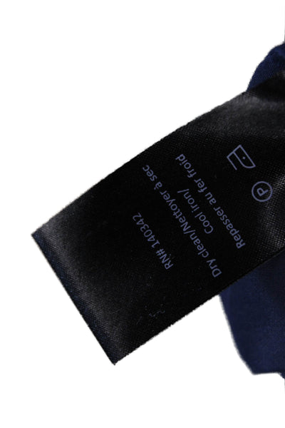 Elizabeth & James Women Sheath Dress Dark Blue Sleeveless Zip Knee Size 4