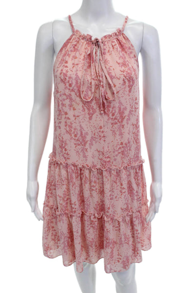 Drew Women Sundress Pink Floral Sleeveless Drawstring Polyester Size M