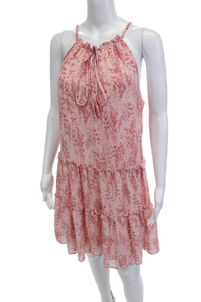Drew Women Sundress Pink Floral Sleeveless Drawstring Polyester Size M