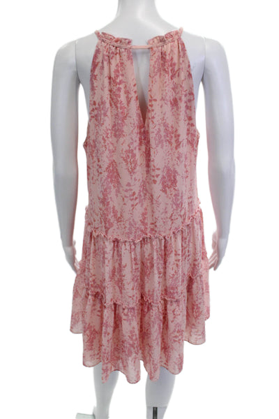Drew Women Sundress Pink Floral Sleeveless Drawstring Polyester Size M