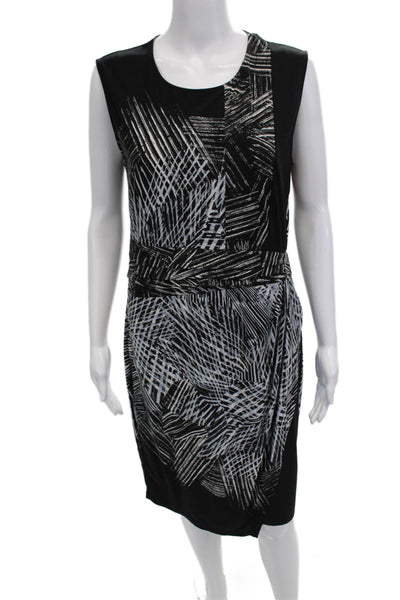 BCBGMAXAZRIA Women Sheath Dress Black Sleeveless Mid-Calf Size M