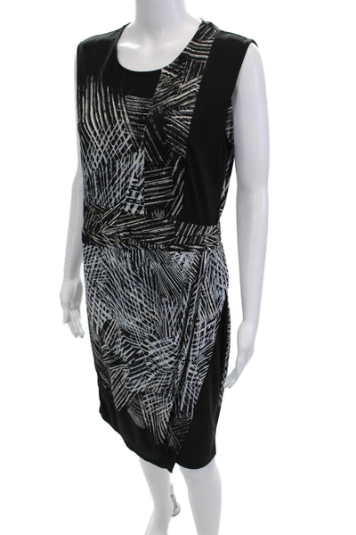 BCBGMAXAZRIA Women Sheath Dress Black Sleeveless Mid-Calf Size M