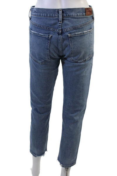 Citizens of Humanity Womens Blue Cropped Boyfriend Jeans High Rise Size 25