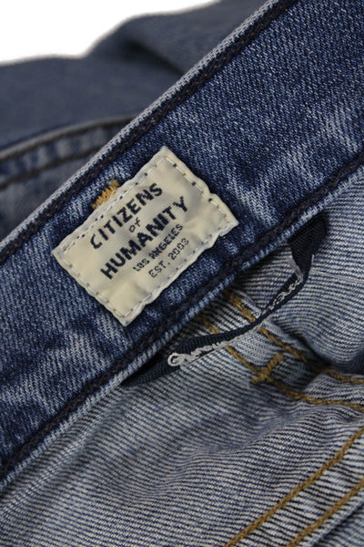 Citizens of Humanity Womens Blue Cropped Boyfriend Jeans High Rise Size 25